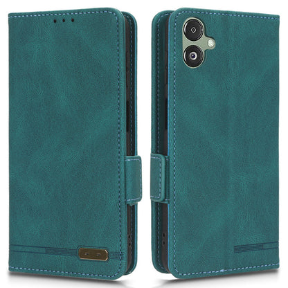 For Samsung Galaxy F14 5G Fall Proof Phone Case Hardware Decor PU Leather Wallet Stand Cover
