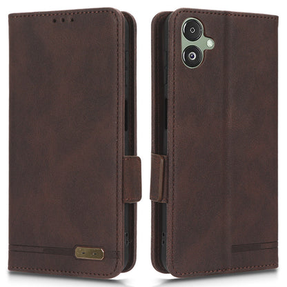 For Samsung Galaxy F14 5G Fall Proof Phone Case Hardware Decor PU Leather Wallet Stand Cover