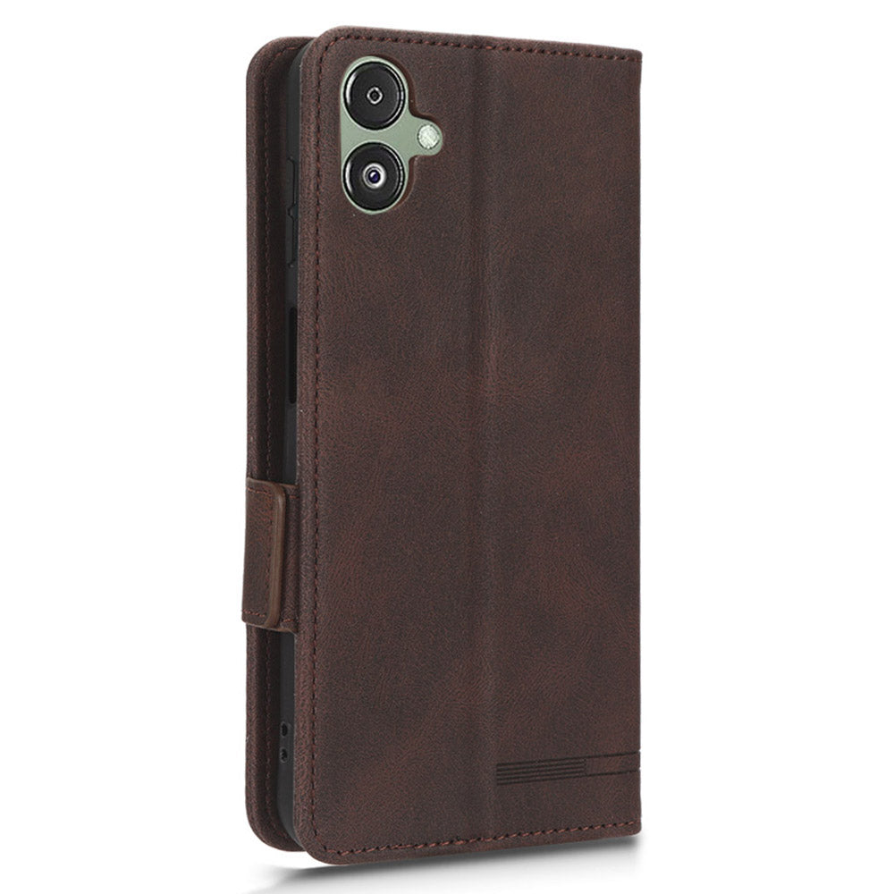 For Samsung Galaxy F14 5G Fall Proof Phone Case Hardware Decor PU Leather Wallet Stand Cover