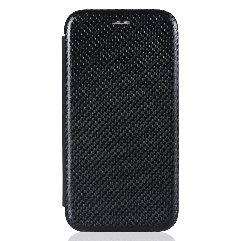 Stand Cover for Oppo A1 5G Carbon Fiber Texture Card Slot PU Leather Shockproof Phone Case