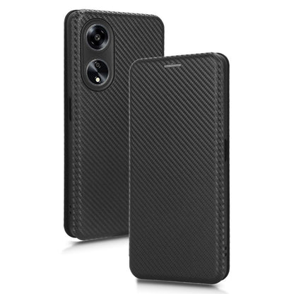 Stand Cover for Oppo A1 5G Carbon Fiber Texture Card Slot PU Leather Shockproof Phone Case