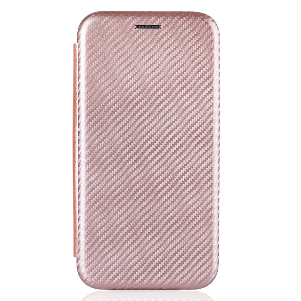 Stand Cover for Oppo A1 5G Carbon Fiber Texture Card Slot PU Leather Shockproof Phone Case