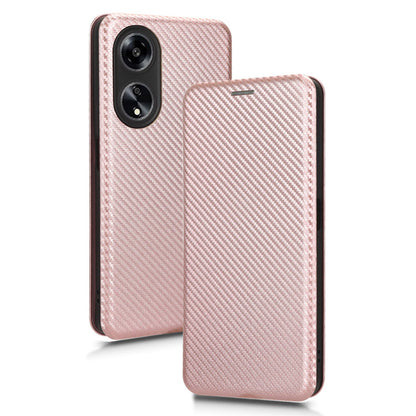 Stand Cover for Oppo A1 5G Carbon Fiber Texture Card Slot PU Leather Shockproof Phone Case