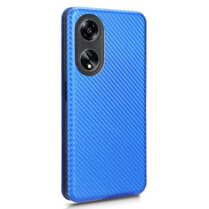 Stand Cover for Oppo A1 5G Carbon Fiber Texture Card Slot PU Leather Shockproof Phone Case