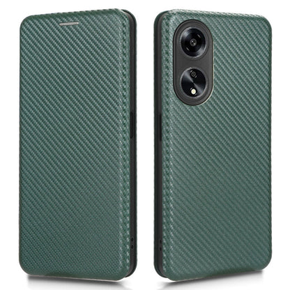 Stand Cover for Oppo A1 5G Carbon Fiber Texture Card Slot PU Leather Shockproof Phone Case