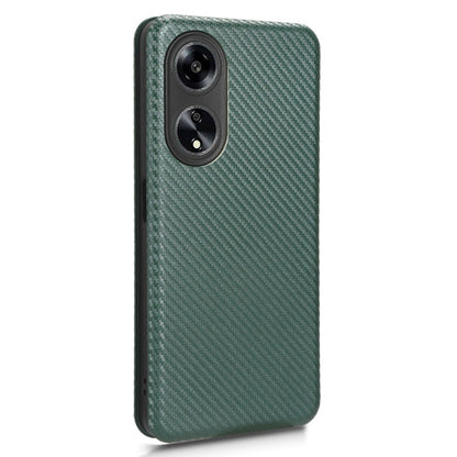 Stand Cover for Oppo A1 5G Carbon Fiber Texture Card Slot PU Leather Shockproof Phone Case