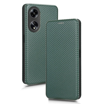 Stand Cover for Oppo A1 5G Carbon Fiber Texture Card Slot PU Leather Shockproof Phone Case