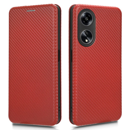 Stand Cover for Oppo A1 5G Carbon Fiber Texture Card Slot PU Leather Shockproof Phone Case