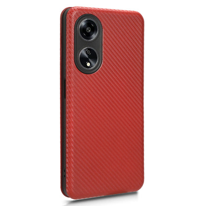 Stand Cover for Oppo A1 5G Carbon Fiber Texture Card Slot PU Leather Shockproof Phone Case