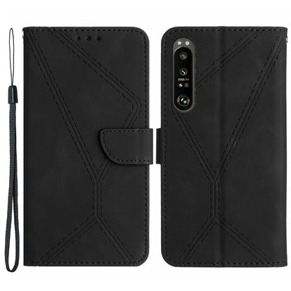 HT05 Wallet Cover for Sony Xperia 1 V Full Protection Skin-touch Phone Case PU Leather Shell