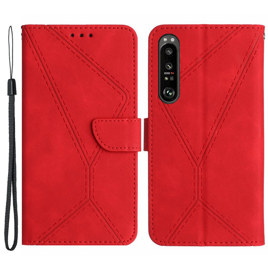 HT05 Wallet Cover for Sony Xperia 1 V Full Protection Skin-touch Phone Case PU Leather Shell