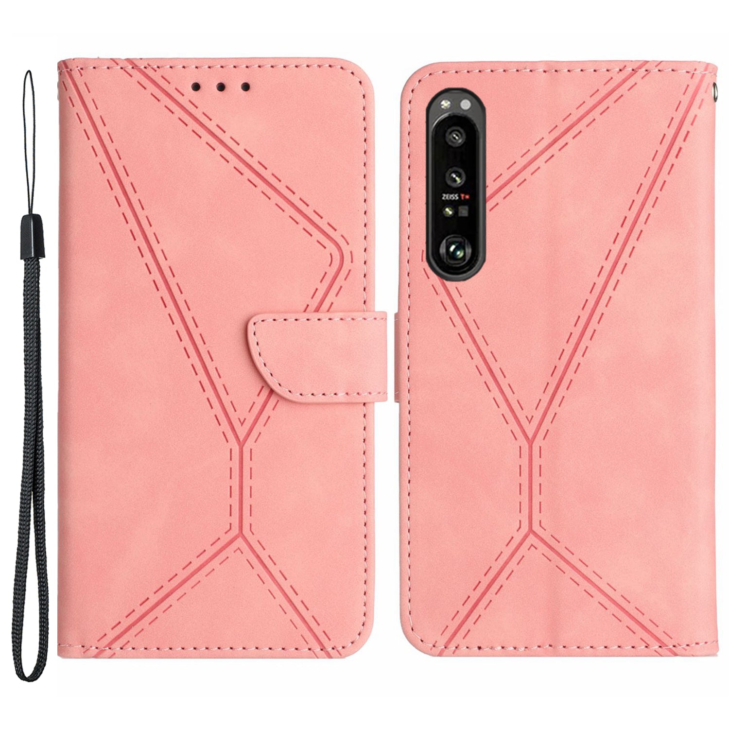 HT05 Wallet Cover for Sony Xperia 1 V Full Protection Skin-touch Phone Case PU Leather Shell