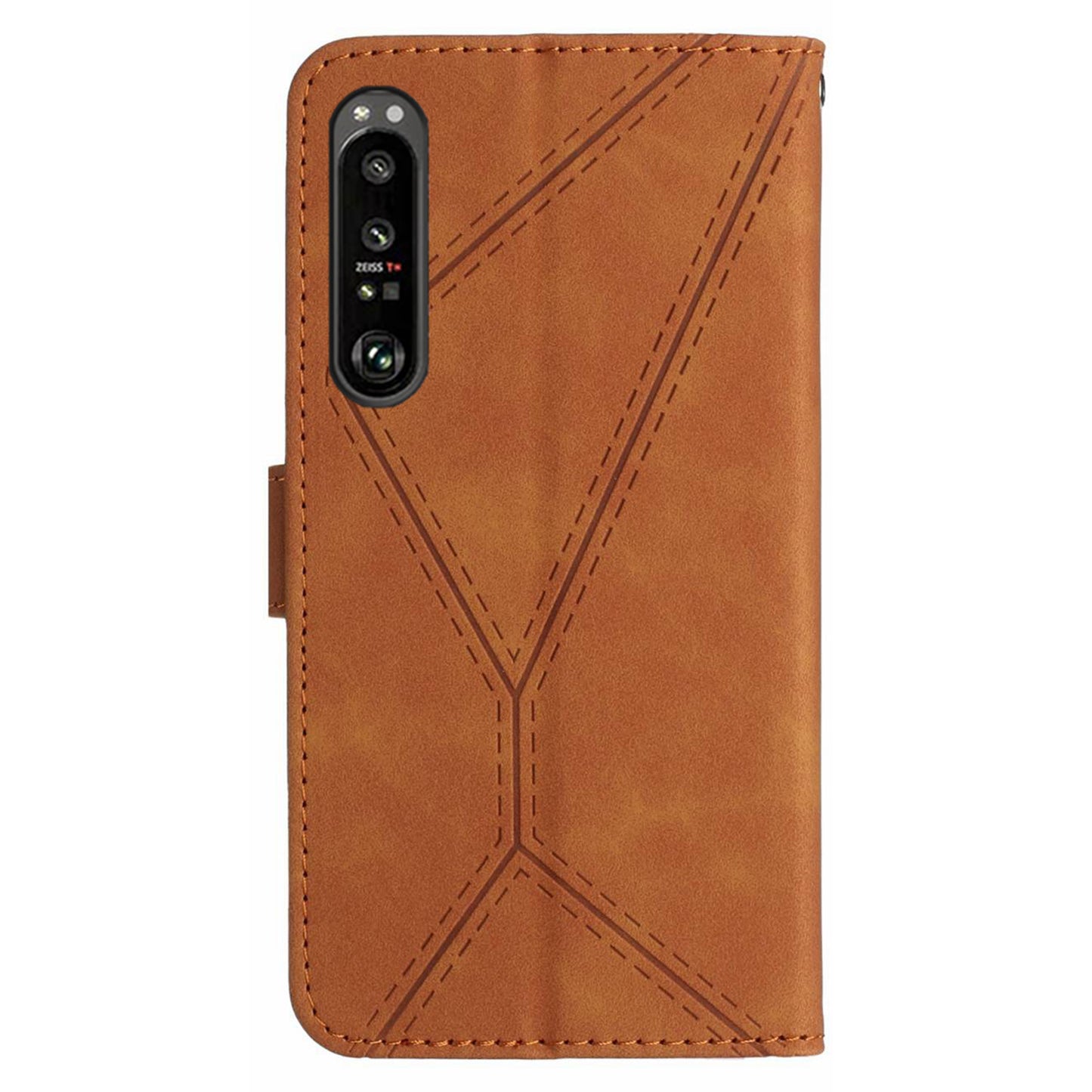 HT05 Wallet Cover for Sony Xperia 1 V Full Protection Skin-touch Phone Case PU Leather Shell