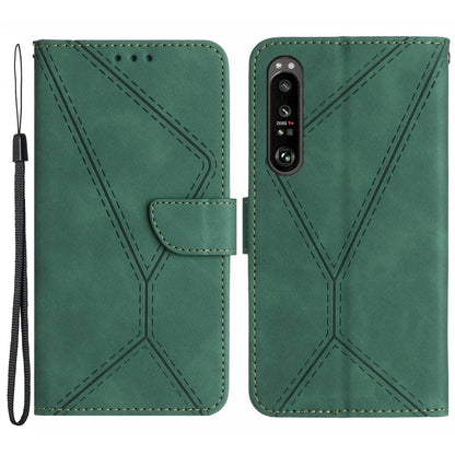 HT05 Wallet Cover for Sony Xperia 1 V Full Protection Skin-touch Phone Case PU Leather Shell