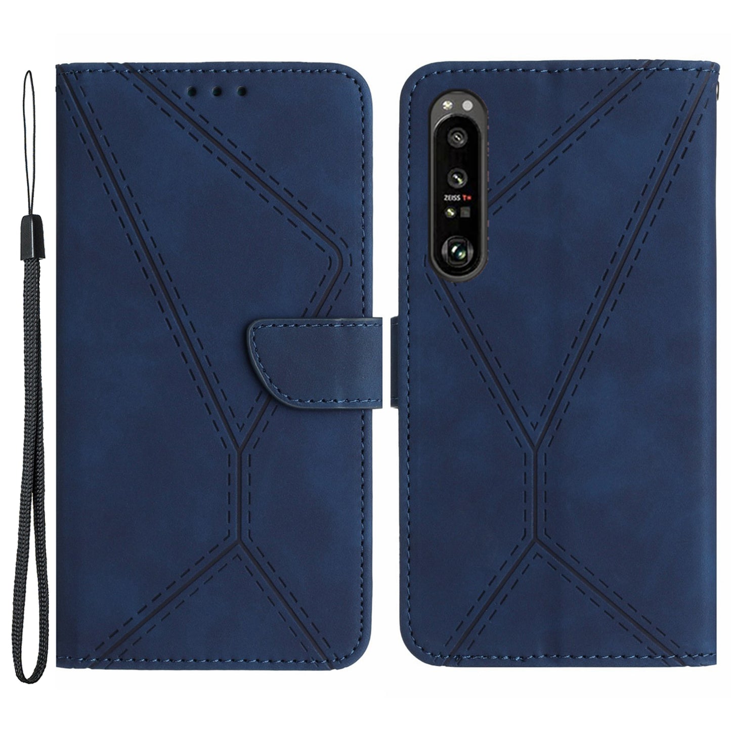 HT05 Wallet Cover for Sony Xperia 1 V Full Protection Skin-touch Phone Case PU Leather Shell