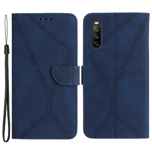 HT05 Wallet Cover for Sony Xperia 10 V Skin-touch Phone Case PU Leather Shell with Stand