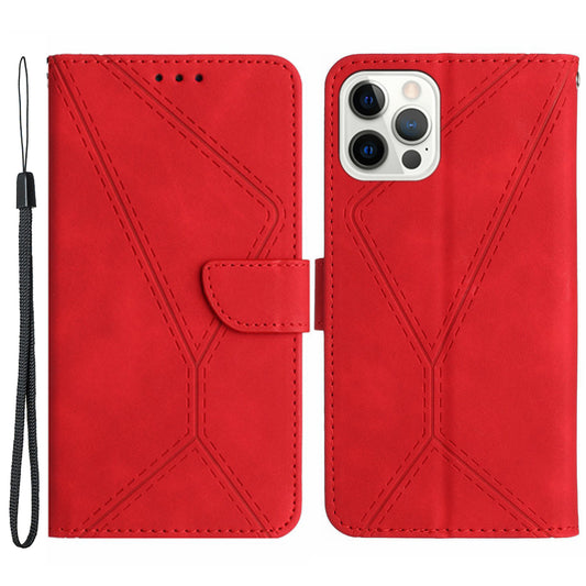 HT05 Wallet Cover for iPhone 12 / 12 Pro 6.1 inch Skin-touch Fully Wrapped Phone Case PU Leather Shell