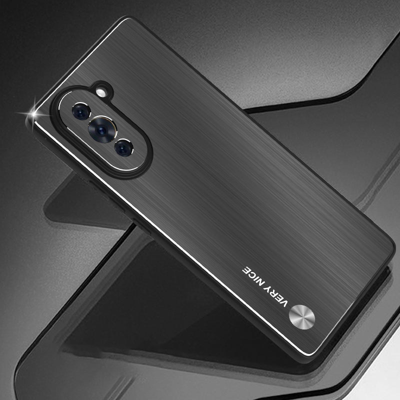 For Huawei nova 10 Pro 4G Brushed Phone Case TPU Frame Aluminium Alloy Back Armor Cover