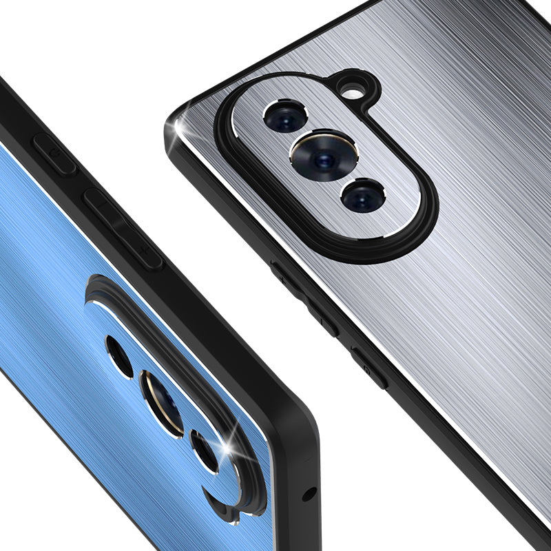 For Huawei nova 10 4G Brushed Anti-Scratch Phone Case TPU Frame Aluminium Alloy Back Kickstand Cover