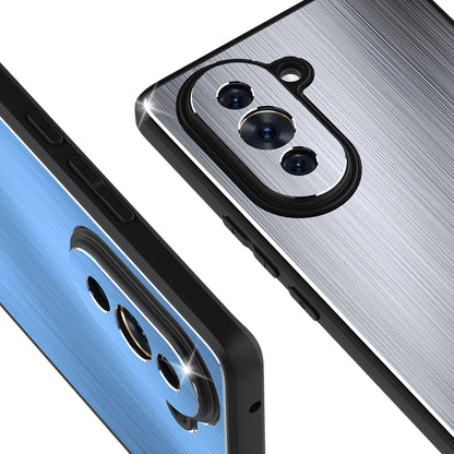 For Huawei nova 10 4G Brushed Anti-Scratch Phone Case TPU Frame Aluminium Alloy Back Kickstand Cover