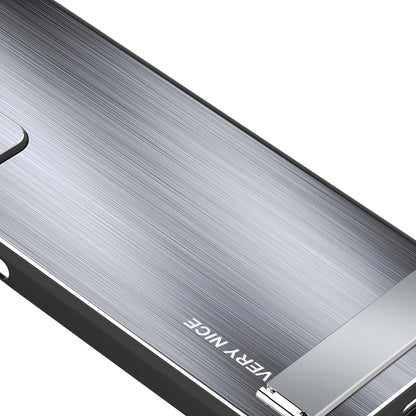 For Huawei nova 10 4G Brushed Anti-Scratch Phone Case TPU Frame Aluminium Alloy Back Kickstand Cover