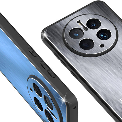 For Huawei Mate 50 Pro 4G Anti-Fingerprint Brushed Phone Case TPU Edge Aluminium Alloy Back Metal Cover