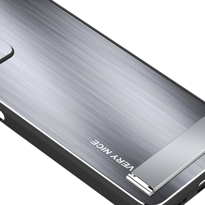 For Realme GT Neo 5 5G / GT3 5G Kickstand Brushed Phone Cover Aluminium Alloy Back TPU Frame Tough Shockproof Case