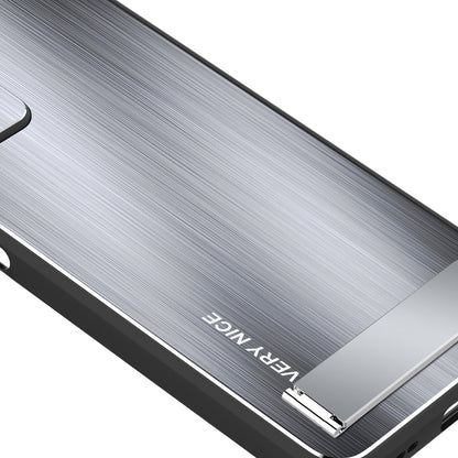 For Realme GT Neo 5 5G / GT3 5G Kickstand Brushed Phone Cover Aluminium Alloy Back TPU Frame Tough Shockproof Case