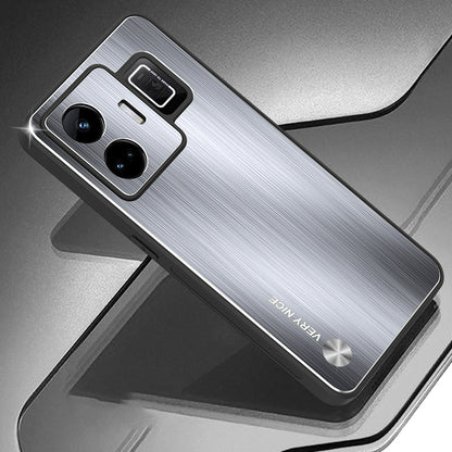 For Realme GT Neo 5 5G / GT3 5G Brushed Back Case Aluminium Alloy TPU Frame Hybrid Phone Cover