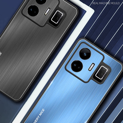 For Realme GT Neo 5 5G / GT3 5G Brushed Back Case Aluminium Alloy TPU Frame Hybrid Phone Cover