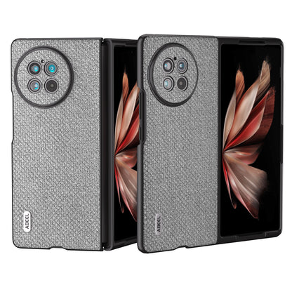 ABEEL For vivo X Fold2 Glitter Rhinestone Texture Phone Case Top-Layer Cowhide Leather+PC Cover