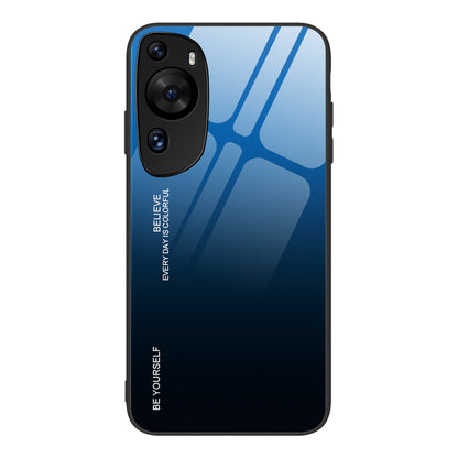 For Huawei P60 Art Gradient Color Phone Case Anti-Scratch Tempered Glass + PC + TPU Hybrid Cover