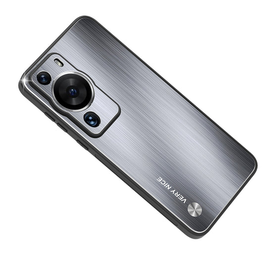 For Huawei P60 Pro Aluminium Alloy + TPU Protective Cover Brushed Scratch Resistant Phone Case