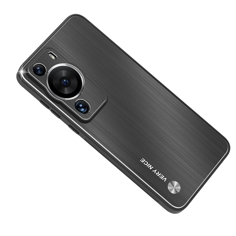 For Huawei P60 Pro Aluminium Alloy + TPU Protective Cover Brushed Scratch Resistant Phone Case
