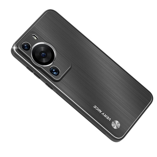 For Huawei P60 Pro Aluminium Alloy + TPU Protective Cover Brushed Scratch Resistant Phone Case
