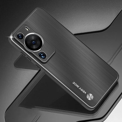 For Huawei P60 Pro Aluminium Alloy + TPU Protective Cover Brushed Scratch Resistant Phone Case