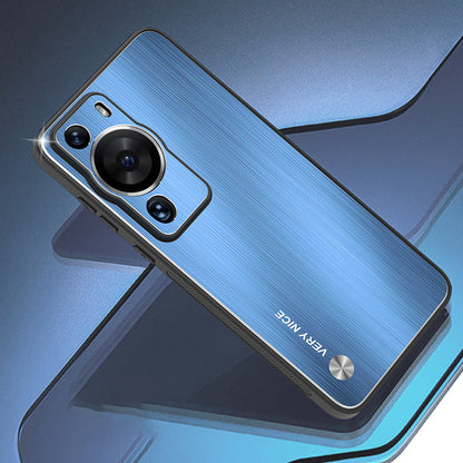 For Huawei P60 Pro Aluminium Alloy + TPU Protective Cover Brushed Scratch Resistant Phone Case