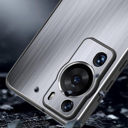 For Huawei P60 Pro Aluminium Alloy + TPU Protective Cover Brushed Scratch Resistant Phone Case