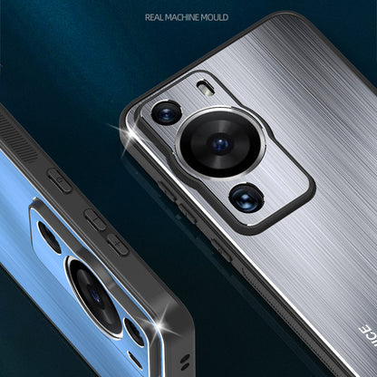 For Huawei P60 Pro Aluminium Alloy + TPU Protective Cover Brushed Scratch Resistant Phone Case