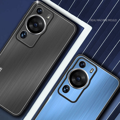 For Huawei P60 Pro Aluminium Alloy + TPU Protective Cover Brushed Scratch Resistant Phone Case
