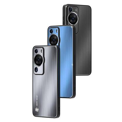 For Huawei P60 Pro Aluminium Alloy + TPU Protective Cover Brushed Scratch Resistant Phone Case