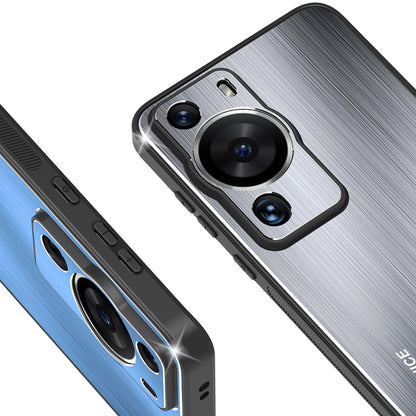 For Huawei P60 Pro Aluminium Alloy TPU Frame Drop Protection Case Kickstand Brushed Phone Cover