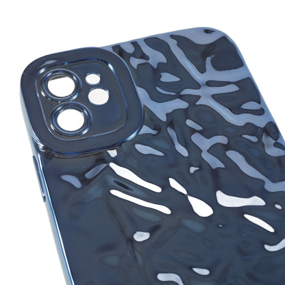 Soft TPU Phone Case for iPhone 12 , Electroplating Wrinkled Uneven Phone Cover