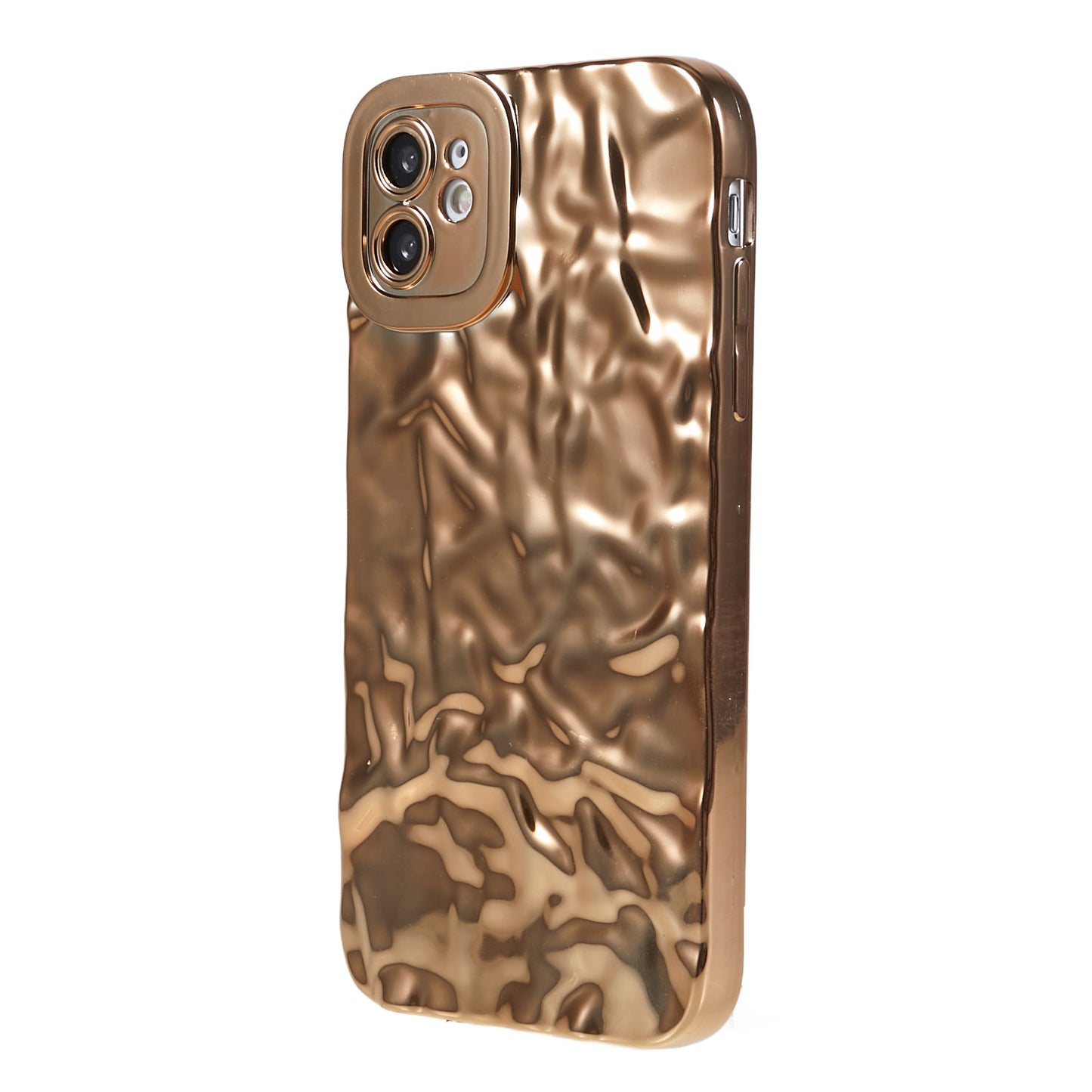 Soft TPU Phone Case for iPhone 12 , Electroplating Wrinkled Uneven Phone Cover