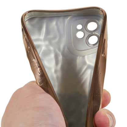 Soft TPU Phone Case for iPhone 12 , Electroplating Wrinkled Uneven Phone Cover