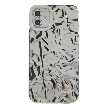 Soft TPU Phone Case for iPhone 12 , Electroplating Wrinkled Uneven Phone Cover