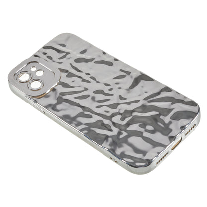 Soft TPU Phone Case for iPhone 12 , Electroplating Wrinkled Uneven Phone Cover