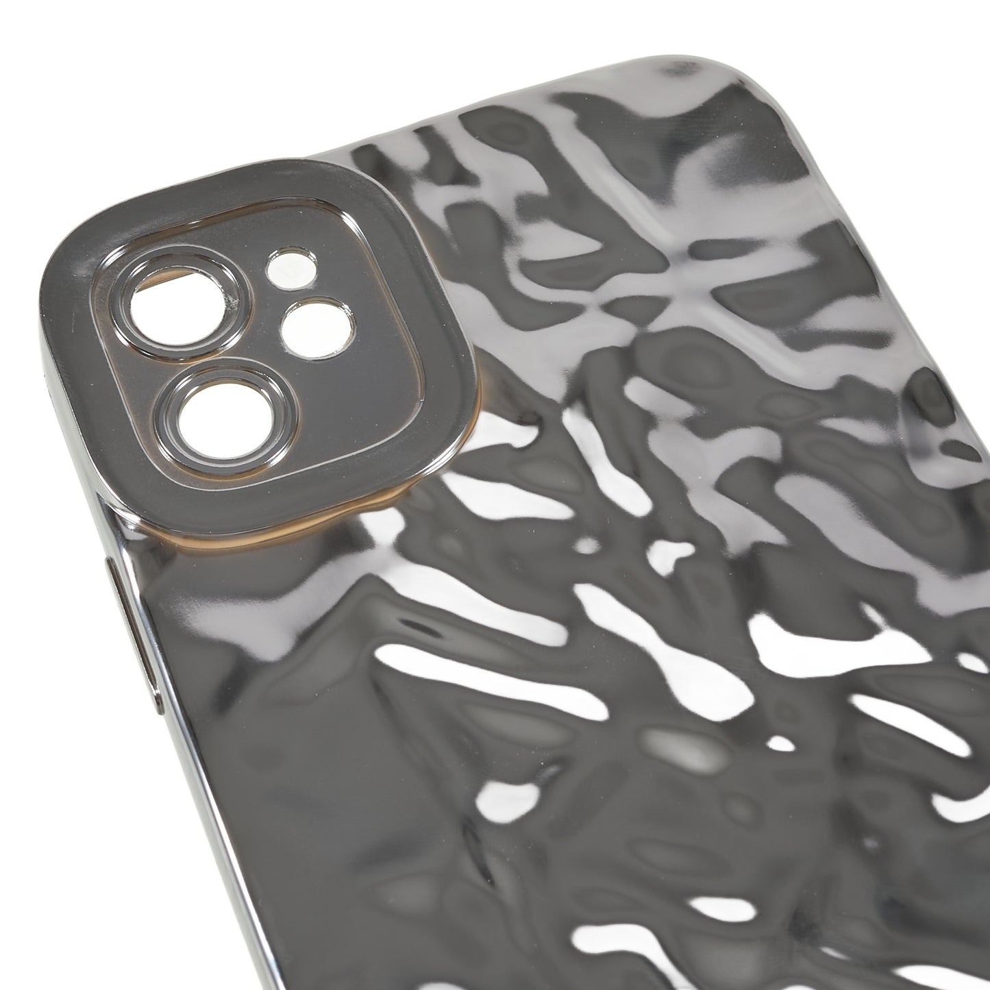 Soft TPU Phone Case for iPhone 12 , Electroplating Wrinkled Uneven Phone Cover