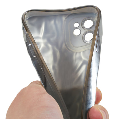 Soft TPU Phone Case for iPhone 12 , Electroplating Wrinkled Uneven Phone Cover