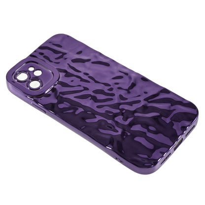 Soft TPU Phone Case for iPhone 12 , Electroplating Wrinkled Uneven Phone Cover